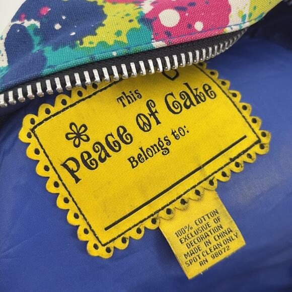 Peace Of Cake Splatter Print Peace Symbol Backpack Multicolor - Picture 10 of 14